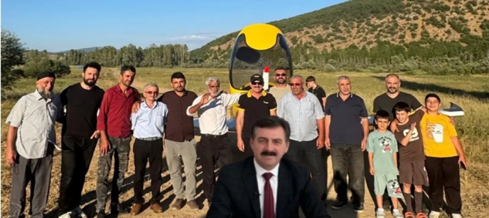 Ankara'dan havalandı, Gümüşhane'de tarlaya indi: Hava taksi denemesi ilgi gördü