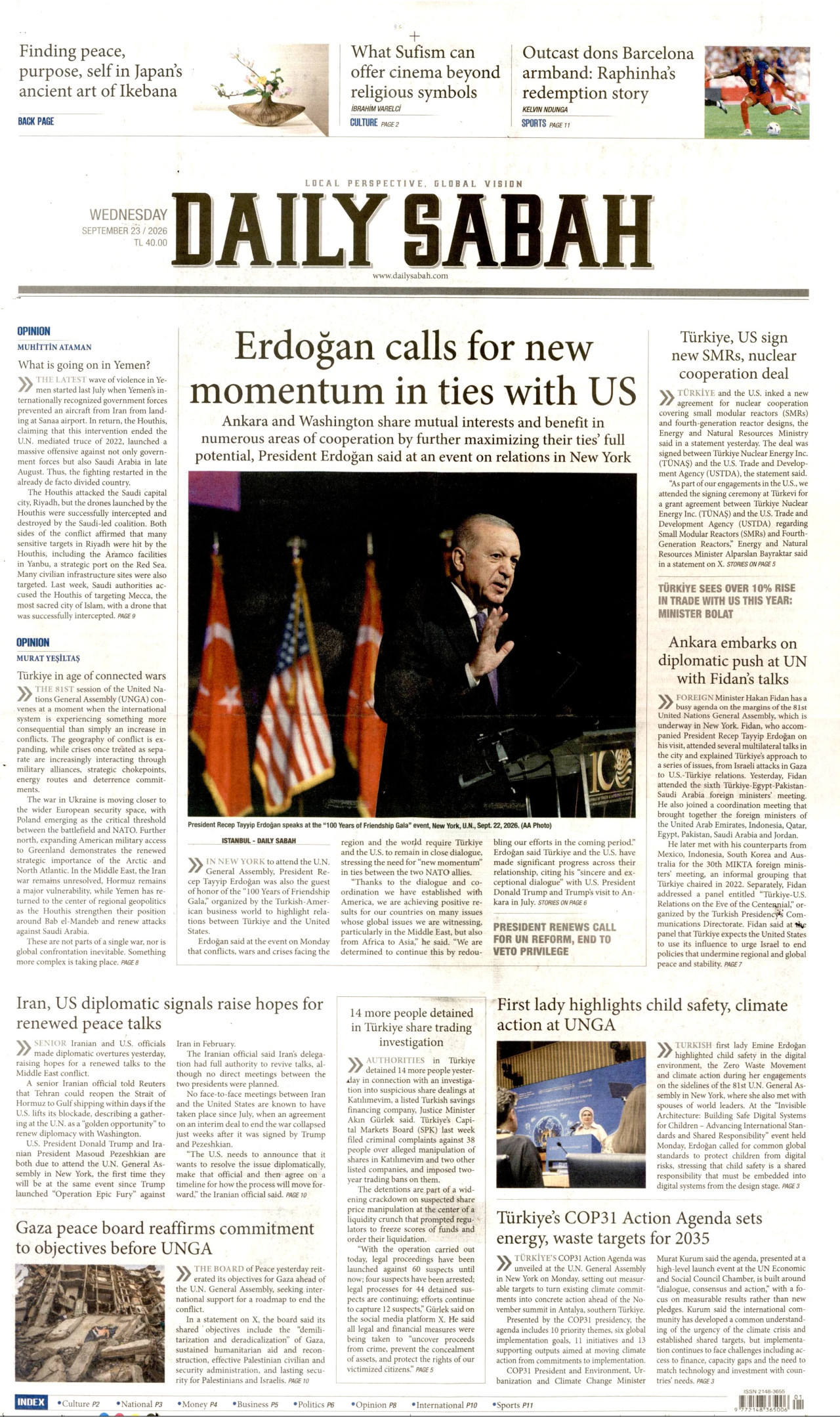 Daily Sabah Gazetesi gazetesi manşeti